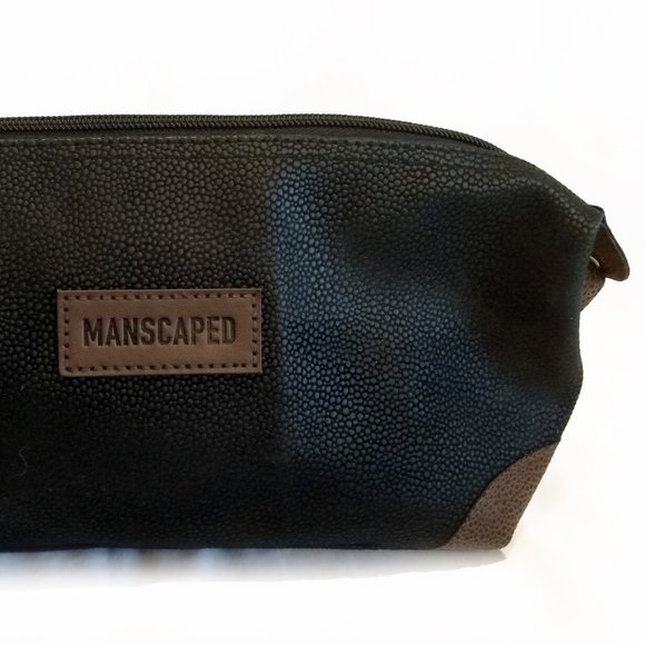 Manscaped "The Shed" Men's Travel PU Leather Black/Brown Accessories Bag-NWT - Picture 3 of 13